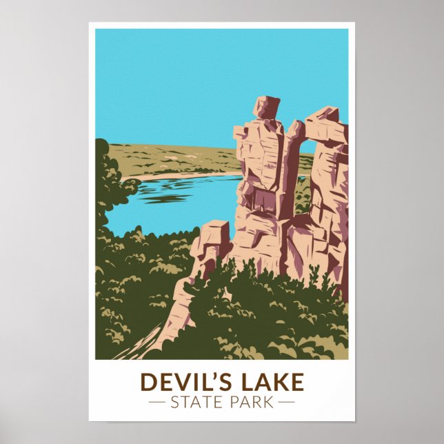 Póster Parque Estatal Devil's Lake Wisconsin Puerta del D (Frente)