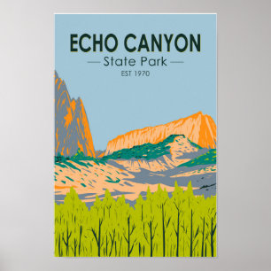 Póster Parque Estatal Echo Canyon Nevada Vintage