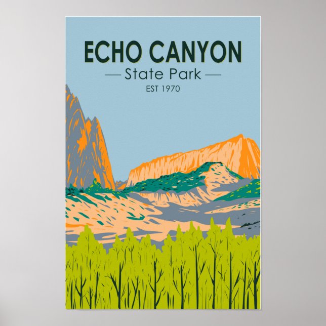 Póster Parque Estatal Echo Canyon Nevada Vintage (Frente)