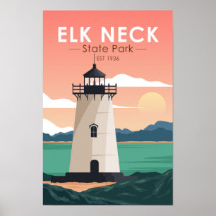 Póster Parque Estatal Elk Neck Maryland Vintage