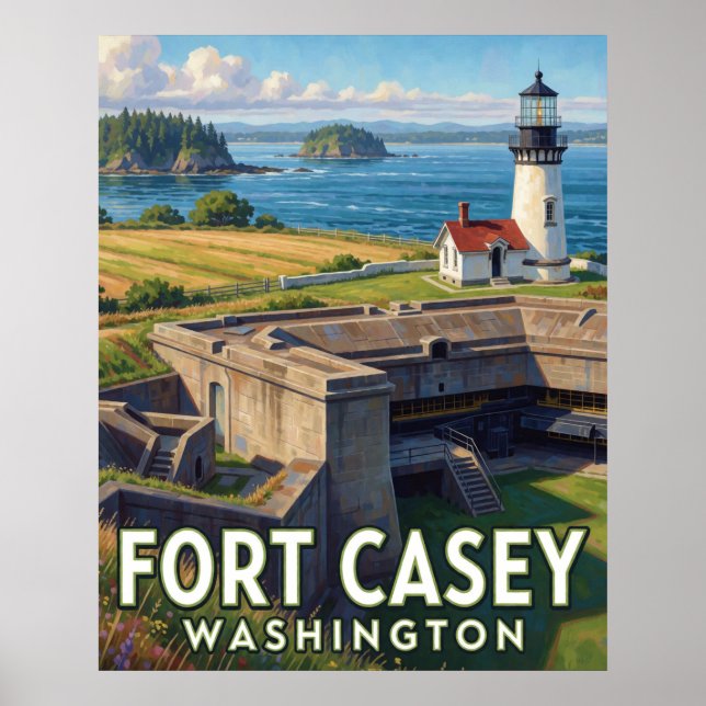 Póster Parque Estatal Fort Casey — Washington (Frente)