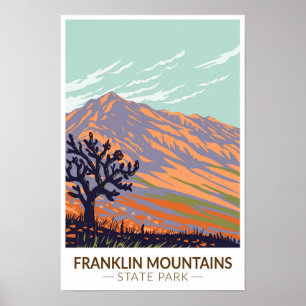 Póster Parque Estatal Franklin Mountains Texas Vintage