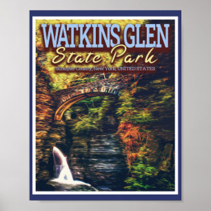 PÓSTER PARQUE ESTATAL GLEN WATKINS - ESTADOS UNIDOS EN NU