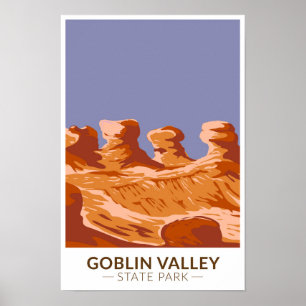 Póster Parque Estatal Goblin Valley Utah Vintage