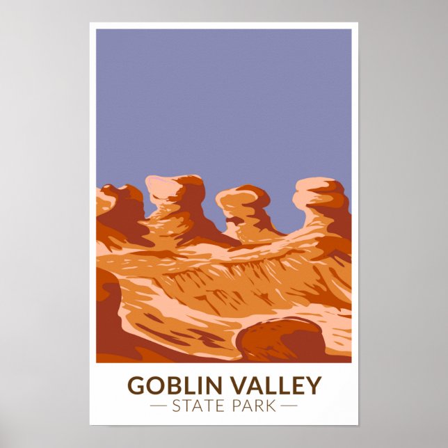 Póster Parque Estatal Goblin Valley Utah Vintage (Frente)