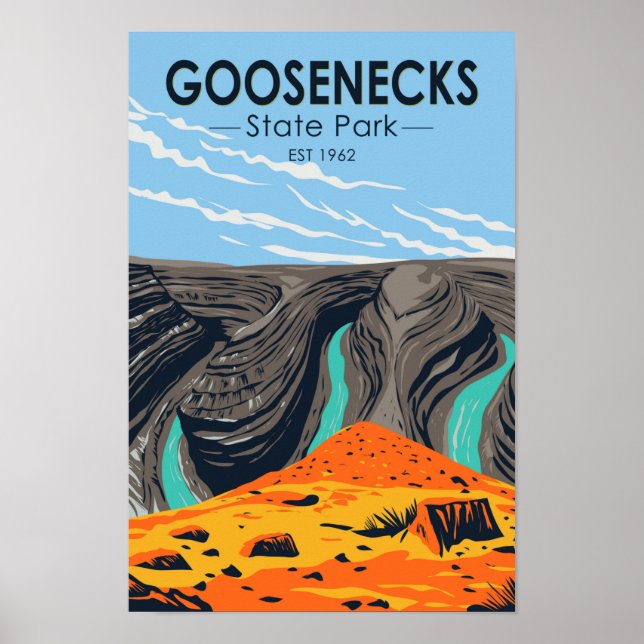 Póster Parque estatal Goosenecks Utah Vintage (Frente)