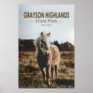 Póster Parque Estatal Grayson Highlands Virginia Acuarela