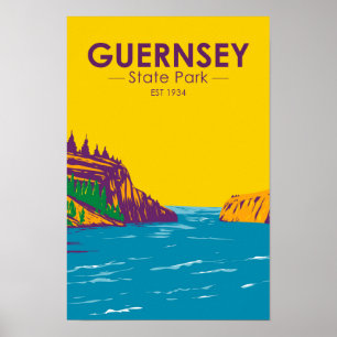 Póster Parque Estatal Guernsey Wyoming Vintage