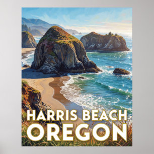 Póster Parque Estatal Harris Beach — Oregón