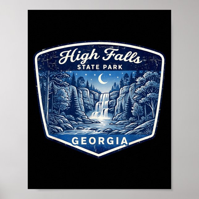 Póster parque estatal high falls cascada naturaleza sende (Frente)