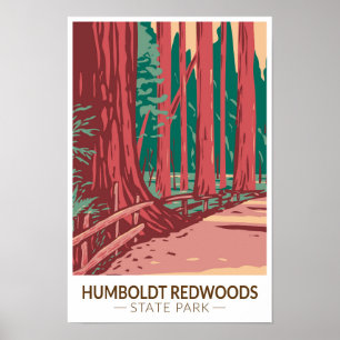 Póster Parque Estatal Humboldt Redwoods Avenue of the Gia