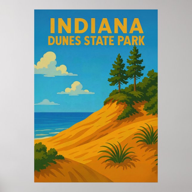 Póster Parque estatal Indiana Dunes V01 (Frente)