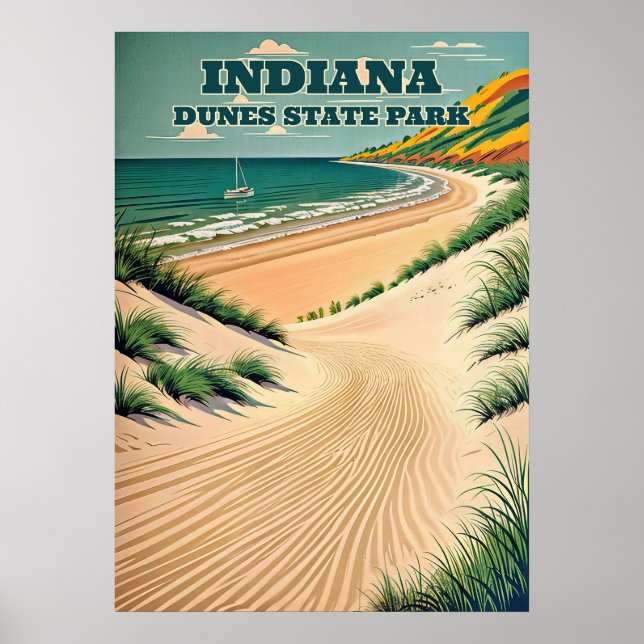 Póster Parque estatal Indiana Dunes V03 (Frente)