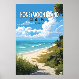 Póster Parque Estatal Isla de Luna de Miel Florida Viaje 