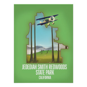 Póster Parque estatal Jedediah Smith Redwoods