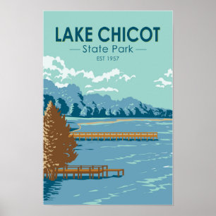 Póster Parque Estatal Lake Chicot Arkansas Vintage