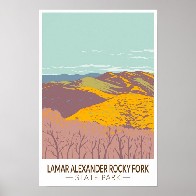 Póster Parque estatal Lamar Alexander Rocky Fork Tennesse (Frente)