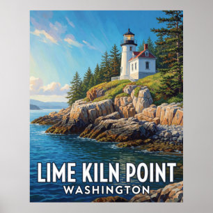 Póster Parque Estatal Lime Kiln Point — Washington