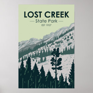 Póster Parque Estatal Lost Creek Montana Vintage