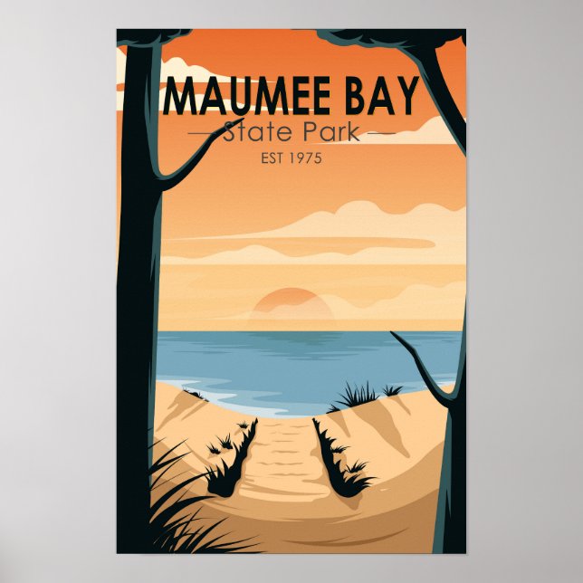 Póster Parque estatal Maumee Bay Ohio Vintage (Frente)