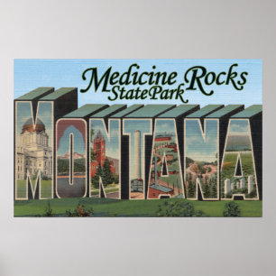 Póster Parque Estatal Medicine Rocks, Montana