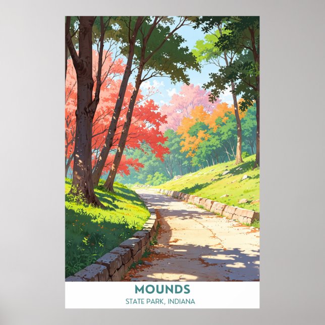 Póster Parque estatal Mounds, Indiana (Frente)