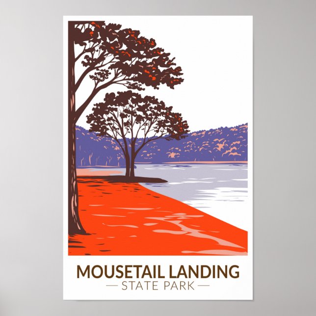 Póster Parque Estatal Mousetail Landing Tennessee Vintage (Frente)