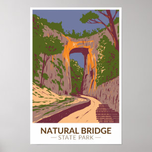 Póster Parque Estatal Natural Bridge Virginia Vintage 
