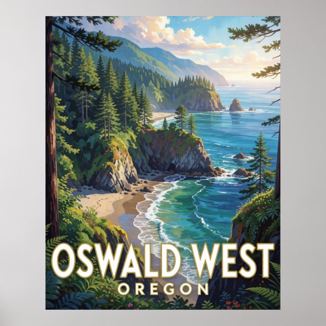 Póster Parque Estatal Oswald West — Oregón (Frente)