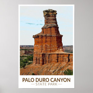 Póster Parque Estatal Palo Duro Canyon Texas Art