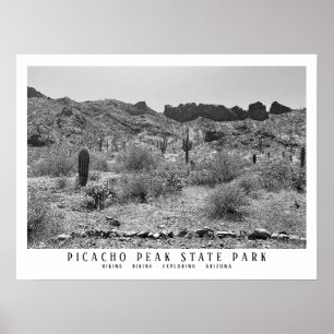 Póster Parque Estatal Picacho Pico del Desierto de Arizon