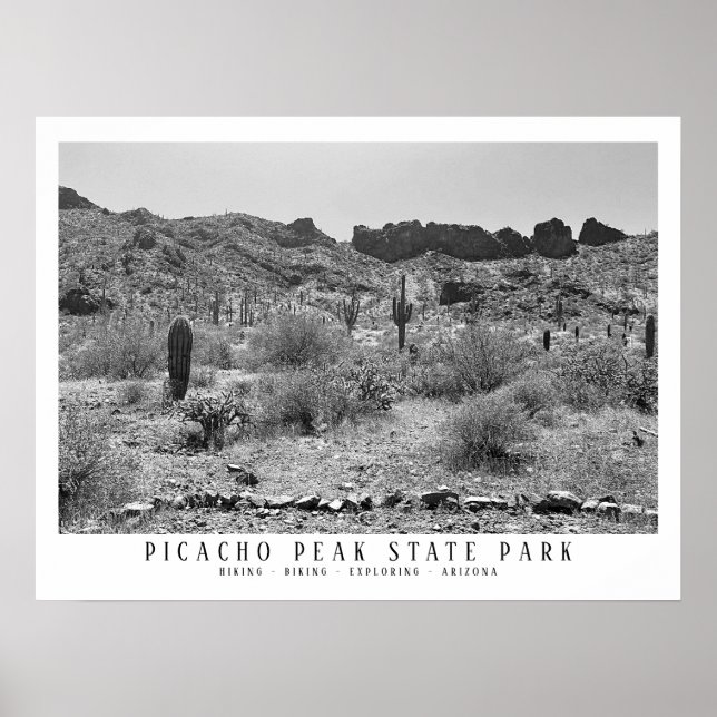Póster Parque Estatal Picacho Pico del Desierto de Arizon (Frente)