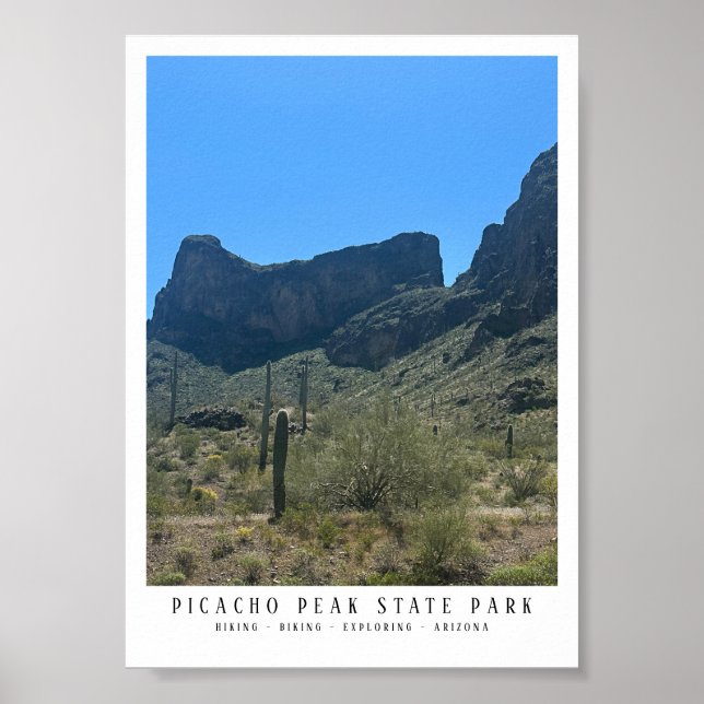 Póster Parque estatal pico Picacho del desierto de Arizon (Frente)
