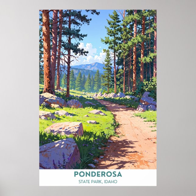 Póster Parque Estatal Ponderosa, Idaho (Frente)