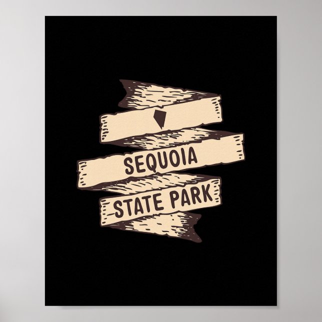 Póster Parque Estatal Sequoia Nevada Nv Letrero De Madera (Frente)
