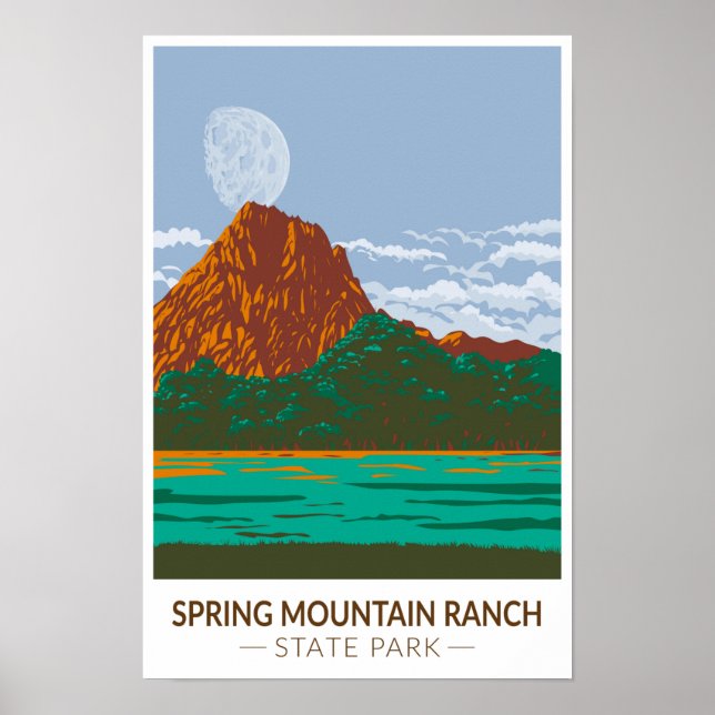 Póster Parque Estatal Spring Mountain Ranch Nevada Vintag (Frente)