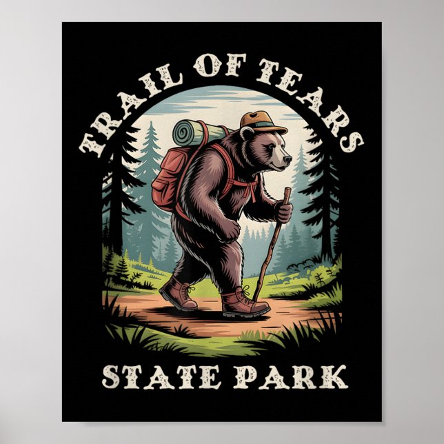Póster Parque Estatal Trail Of Tears, Senderismo en Monta (Frente)