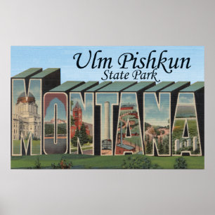 Póster Parque Estatal Ulm Pishkun, Montana