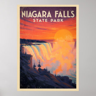 Póster Parque estatal V02 de las Cataratas del Niágara