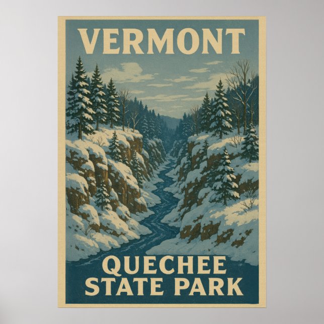 Póster Parque estatal Vermont Quechee V01 (Frente)