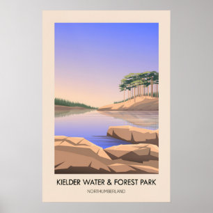 Póster Parque Forestal y de Kielder Water Northumberland