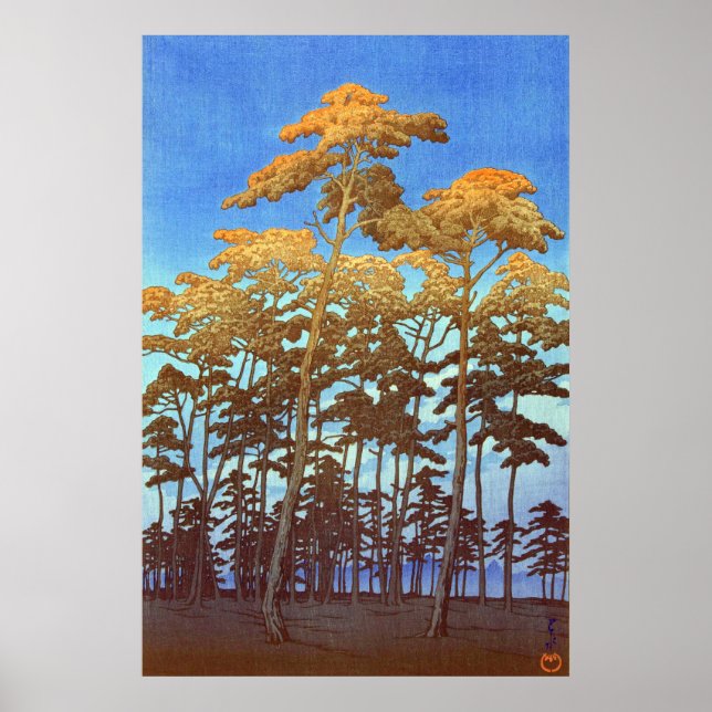 Póster Parque Hikawa en Omiya Kawase Hasui 1930 (Frente)