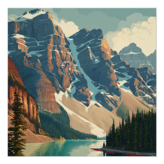 Póster Parque Internacional Banff Canadá Viaje Vintage