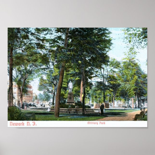 Póster Parque Militar, Newark, NJ 1908 Vintage (Frente)