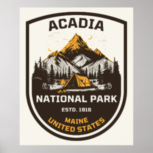Póster Parque Nacional Acadia, Actividades al Aire Libre