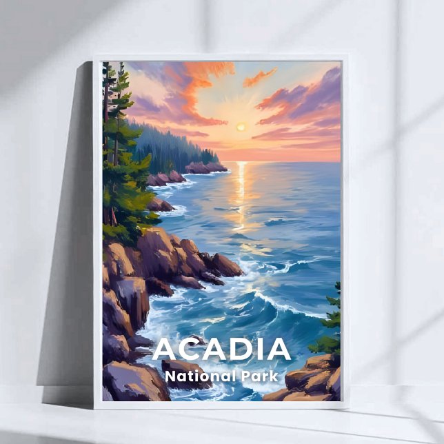 Póster Parque nacional Acadia | Maine Painting Travel Art (Subido por el creador)