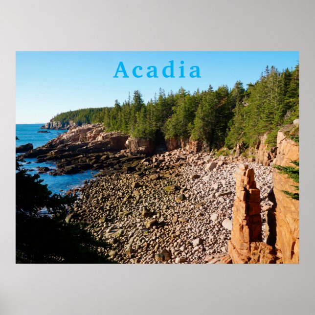 Póster Parque nacional Acadia Monumento MDI Cove Maine (Frente)