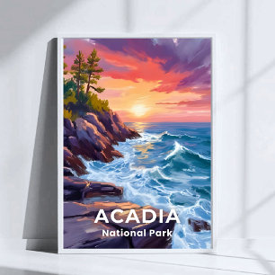 Póster Parque Nacional Acadia   Otter Cliffs Viajes a Mai