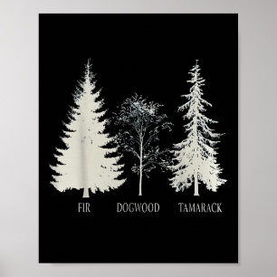 Póster Parque nacional Árbol de Vintage Fir Dogwood Tamar
