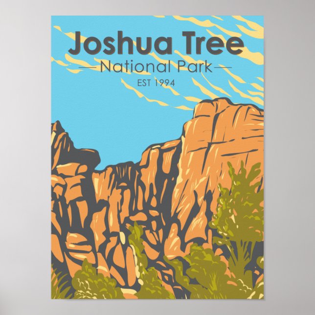 Póster Parque nacional árbol Joshua El gran burrito (Frente)